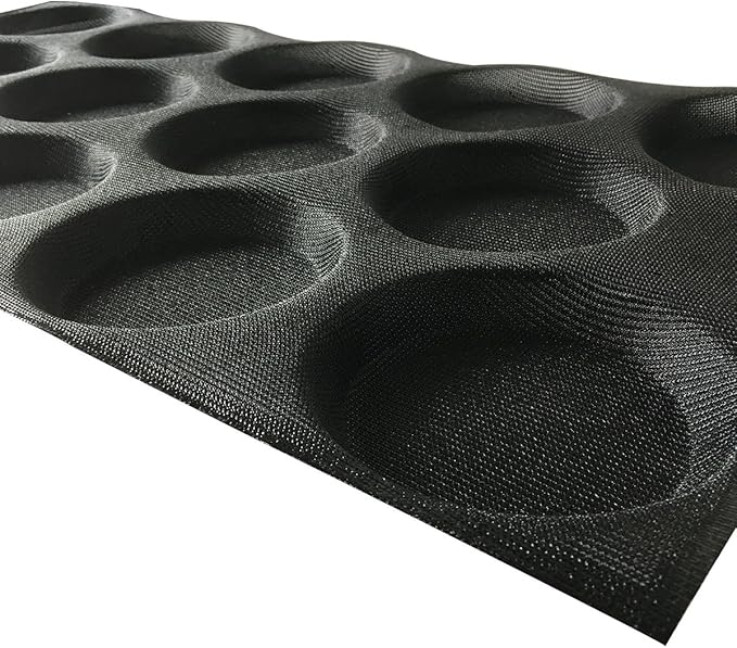 Bluedrop Silicone Hamburger Bread Forms Perforated Silicone Bakery Molds Tartlets Pita Moulds Sheets Food Grade for Industrial Large Size