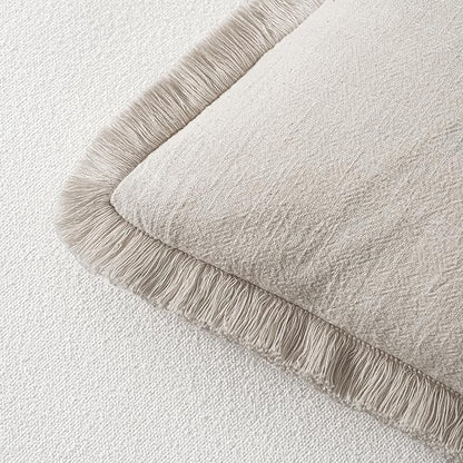 MIULEE Linen Decorative Lumbar Throw Pillow Covers Natural Beige 12x20 | Set of - Image 3