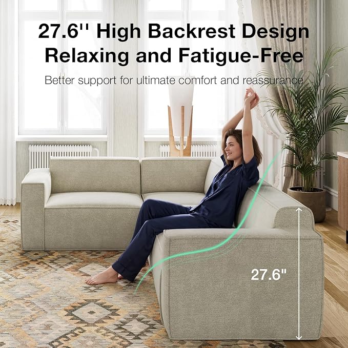 Novilla Modular Sectional Sofa, No Assembly Cloud Sectional Couch - Image 5