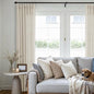Greyish Beige Linen Curtains 90 Inches Long Pinch Pleat Semi Sheer | Neutral by DUKIYO