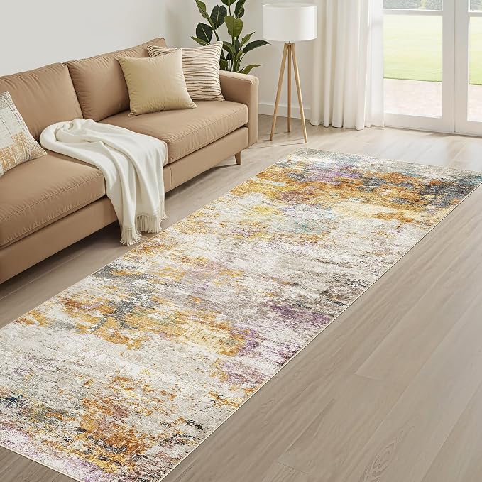 LOONGRUG Runner Rug 3x8 Washable Non-Slip Kitchen Neutral Modern Rug | Abstract - Image 8