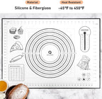 Silicone Pastry Mat, Baking Mat for Rolling Out Dough, 20''(W)28''(L), Dough Mat for Rolling, Black Fondant Mat