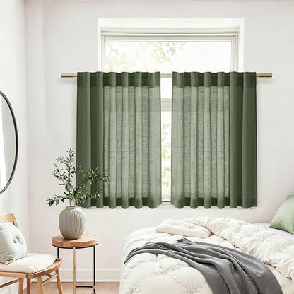 Short Linen Curtains 36 Inch Length - Image 7