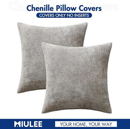 MIULEE Decorative Couch Throw Pillow Covers 18x18 Inch Light Gray 2 Pack | - Image 7