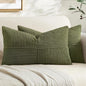 MIULEE Olive Green Decorative Lumbar Throw Pillow Covers 12x20 Inch 2 Pack | by MIULEE