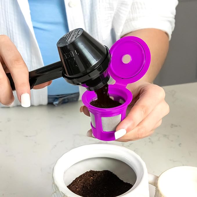 Perfect Pod 1-Stream Cafe Save Reusable K Cup Pod Coffee Filters - Refillable Coffee Pod Capsules with Built-In, Integrated Mesh Strainer for use with Keurig & Select Single Cup Coffee Makers, 4-Pack