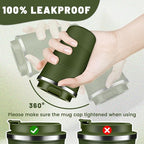 Insulated Coffee Tumblers with Flip Lid 12oz / 17oz, Stainless Steel Travel Coffee Mug Leak Proof, Vacuum Insulated Coffee Mug Reusable Cup, Keeps Cold and Hot for Coffee Tea