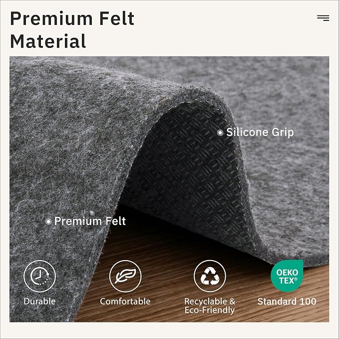 Soalmost 9x12 Non Slip Rug Pads, 1/4" Thick Felt Cushioned Rug Gripper Pad | - Image 5