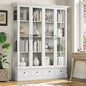 78" Large Storage Cabinet with Glass Doors, China Hutch, Farmhouse Kitchen by ukaocai