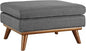 Modway Engage Mid-Century Modern Upholstered Fabric Ottoman in Gray by Modway