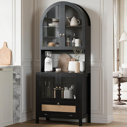TYBOATLE 75'' Tall Arched Cabinet w/Accessible Storage Area, China Cabinet by TYBOATLE