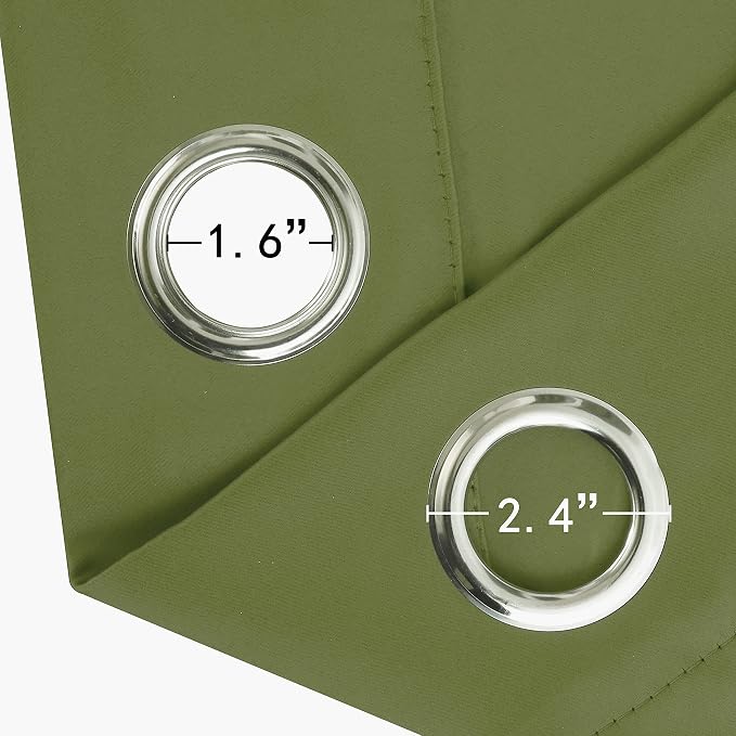Olive Green Thermal Blackout Curtains/52 x 108 Inch/Set of 2 Panels Room - Image 6