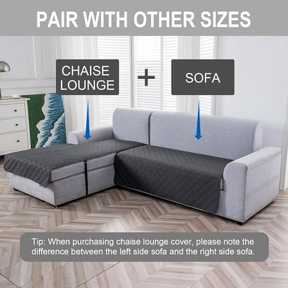 Genina L Shape Couch Cover, Sectional Couch Chaise Covers, Waterproof Washable - Image 2
