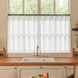 Beige White Linen Kitchen 24 Inch Curtain 2 Panels Pinch Pleat | Off White by Twodrapes