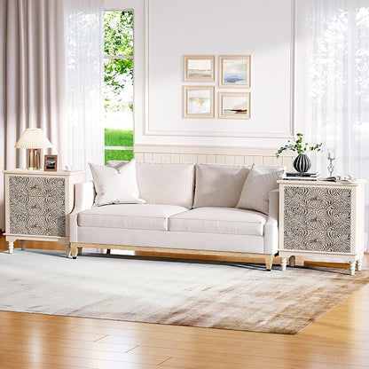 SUNBURY Nightstand w 3 Drawers, End Table Living Room Small Side Table - Image 6