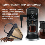 Coffee Permanent Filter for Ninja CFP Dual Brew, Reusable Gold Tone Coffee Filter Basket Compatible with Ninja Coffee Makers CFP300 CFP301 CFP305 CFP307 (2 Packs)