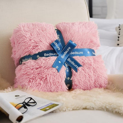 Bedsure GentleSoft Fluffy Pink Throw Blanket, Soft Fuzzy Plush Thick Warm Furry - Image 6