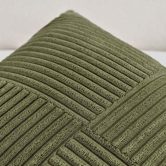Fancy Homi 2 Packs Olive Green Lumbar Decorative Throw Pillow Covers 20x28 Inch - Image 4