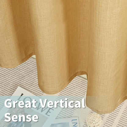 Light Filtering Faux Linen Curtains - Image 5