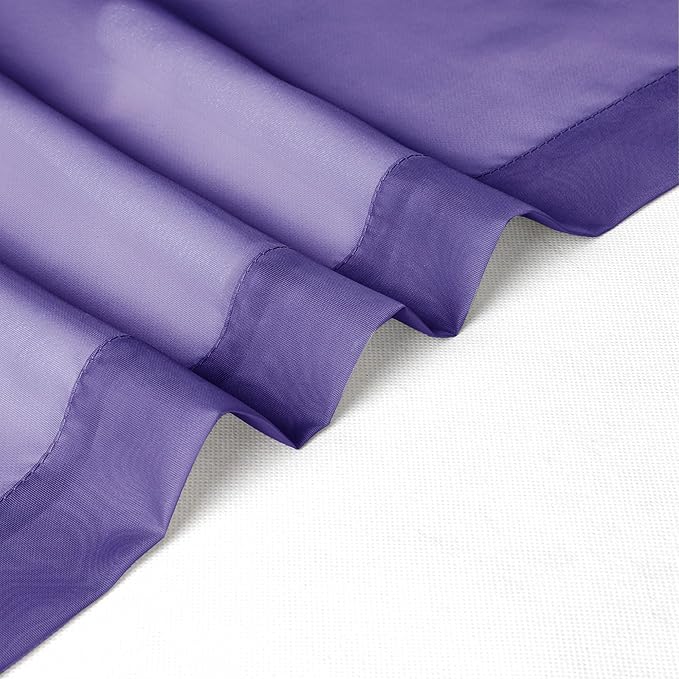 Chyhomenyc Purple Sheer Curtains 72 Inch Length 2 Panels, Light Filtering Soft - Image 7