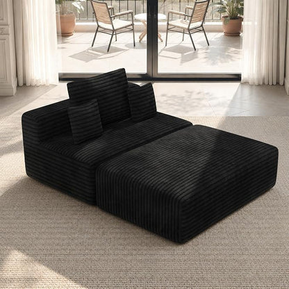Luxanimarion 58'' Cloud Loveseat Sofa, Deep Seat Boneless Small Couches - Image 4