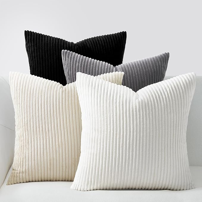 Topfinel Black and White Decorative Throw Pillow Covers Cushion Cases, Mix and by Topfinel
