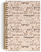Coffee Themed Spiral Notebook, Coffee Gifts for Women, Coffee Tasting Journal Notebook, Coffee Notebooks for School Work, Coffee Lover Office Supplies Gifts for Women Men, 5.5x8.3 Inch
