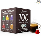 FORTISIMO Espresso Pods Variety Pack - 100 Count Espresso Capsules - Compatible with Nespresso Original Line Machines - Authentic and Refined Taste Freshly Packaged in Italy
