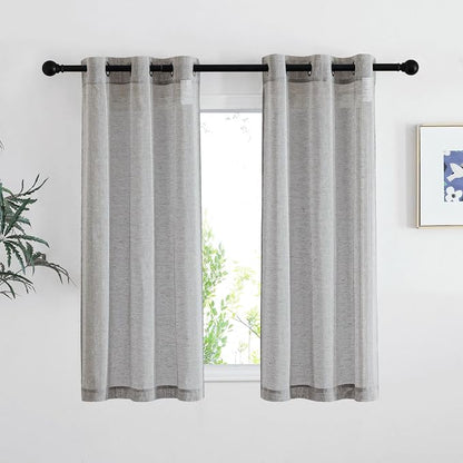 NICETOWN Charcoal Grey Linen Curtains by NICETOWN