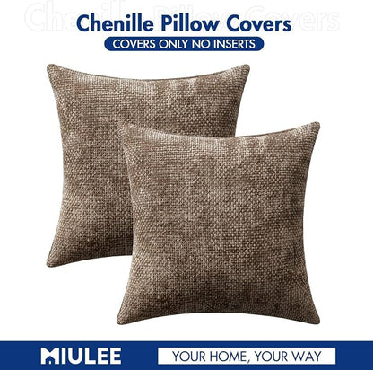 MIULEE Decorative Couch Throw Pillow Covers 22x22 Inch Brown 2 Pack | Modern - Image 7