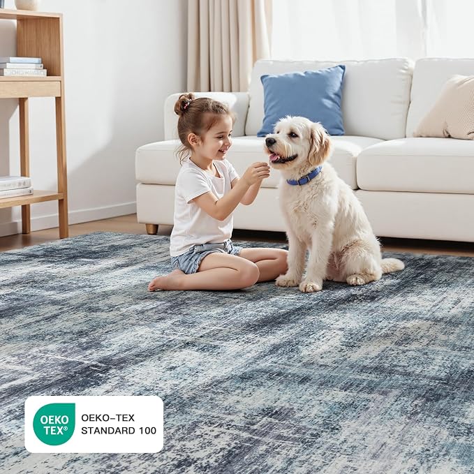 6x9 Area Rug for Living Room, Abstract Washable Non-Slip Carpet, Dining Room - Image 5