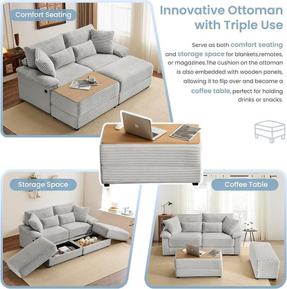 SUNWAVE 74" W Double Chaise Lounge Chair Indoor, Oversized Loveseat - Image 4