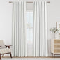 White 100% Blackout Linen Curtains 52 Inch Wide by 82 Inch by Guken