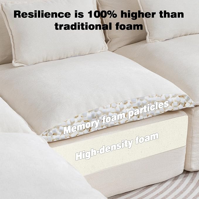 Boneless Couch Sectional Cloud Couch 130'' Oversized Modular Sectional Sofa - Image 3