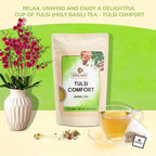 BREWIX Holy Basil Tea Bags (15 Pyramid Tea Bags) | Tee With Tulsi Leaves and Chamomile | Caffeine Free, Calming Herbal Tea With Fresh and Cool Flavor