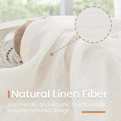 BGment Linen Curtains 98 Inches Long - Image 3