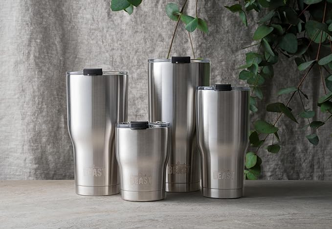 Beast 20 oz Tumbler Stainless Steel Vacuum Insulated Coffee Ice Cup Double Wall Travel Flask (Stainless Steel)