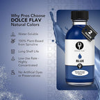 Dolce Flav Natural Blue Food Coloring – 2 oz Vibrant Plant-Based Color from Spirulina | Water-Soluble Liquid Dye for Baking, Drinks & Frostings | Graduated Dropper Included | No Artificial Dyes | Kosher | Made in USA