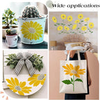 15PCS Large Flower Stencils for Wood Fence 12 x 12 Inch Sunflower Stencil with Brushes Reusable Floral Wall Stencil Sunflower Stencils for Painting on Walls Furniture Garden Fabrics