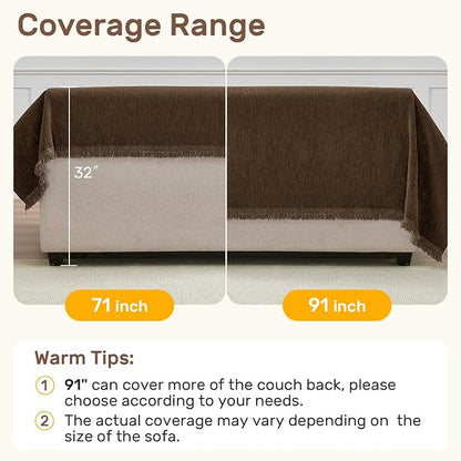 2 Pieces Sectional Couch Covers L Shaped Cover L Coffee | Thick Washable Fabric - Image 5