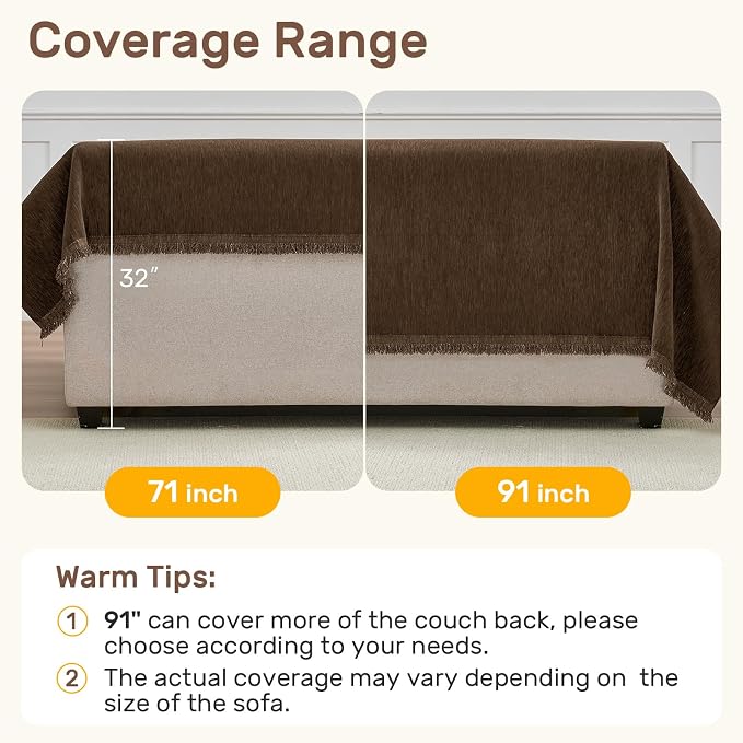 2 Pieces Sectional Couch Covers L Shaped Cover XXXL Coffee | Thick Washable - Image 5