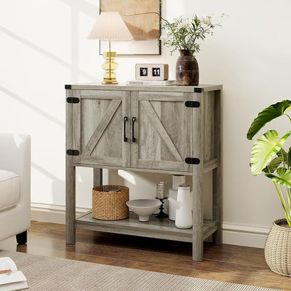Mufico Console Table with 2-Door Cabinet Coffee Bar Cabinet Sofa Table - Image 4