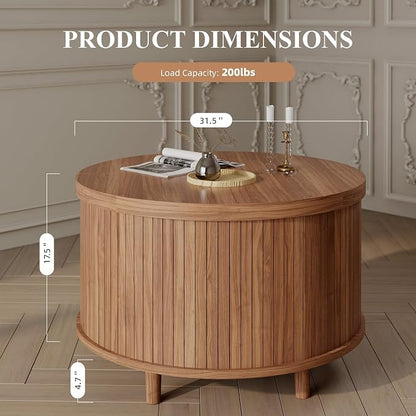 Easyego 31.5" Fluted Round Coffee Table - Image 2