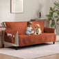 Burnt Orange Sofa Covers with Pockets, Anti-Slip Medallion Couch Covers by Pamhaven