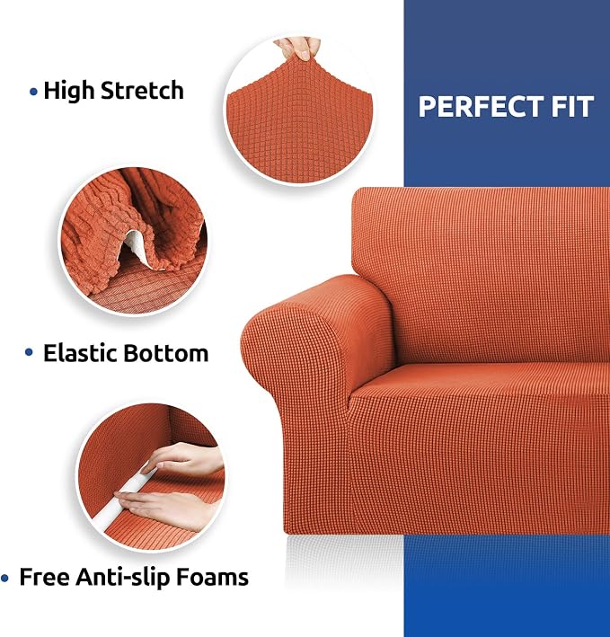 Stretch Oversized Couch Covers for Sofa Slipcover, Pureed Pumpkin | 1-Piece - Image 6