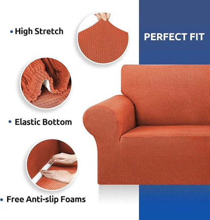 Stretch Oversized Couch Covers for Sofa Slipcover, Pureed Pumpkin | 1-Piece - Image 6
