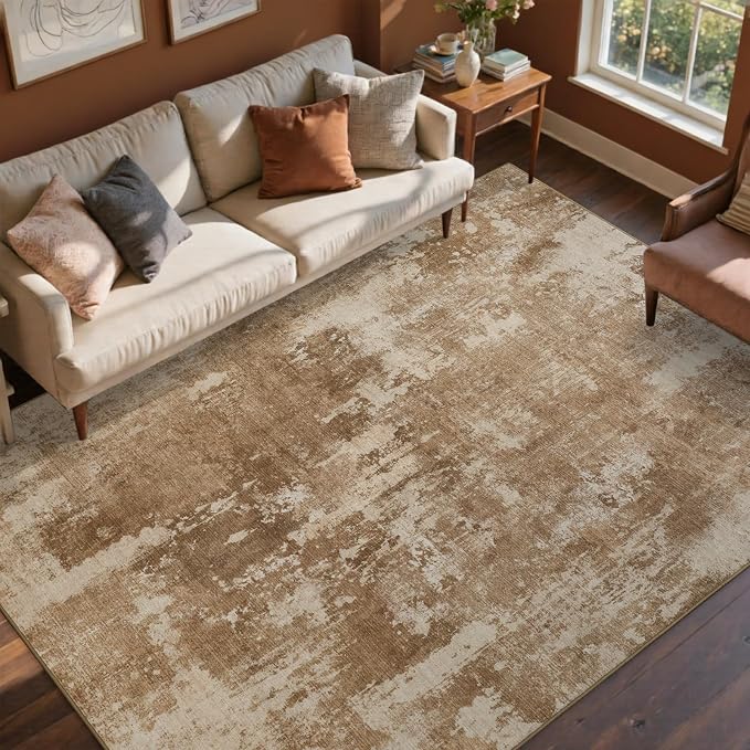5x7 Ft Area Rugs for Living Room, Soft Non-Slip Washable Rugs Modern Abstract by Cuzwlovita