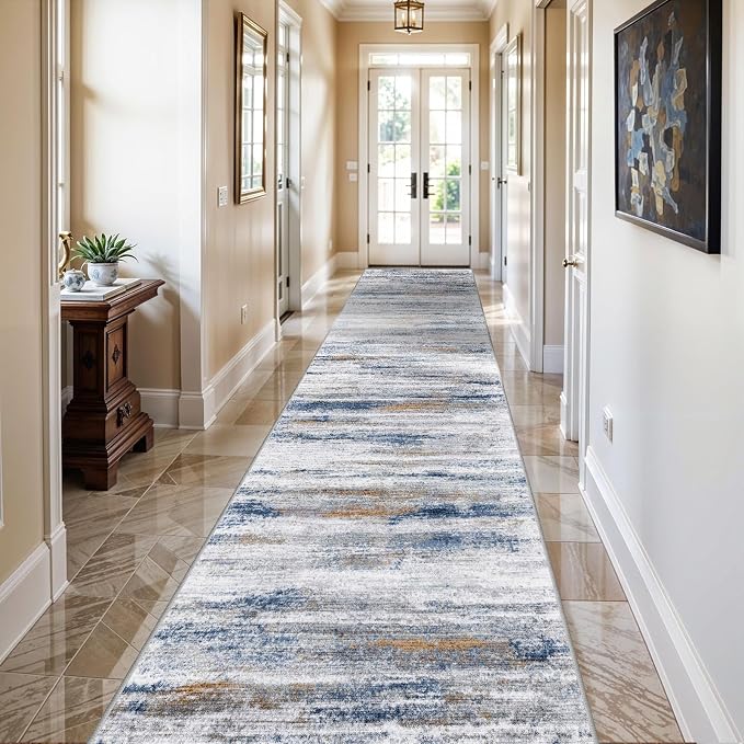 2x12 Washable Runner Rugs for Hallway: Long Abstract Runners for Entryway by WIEVEDENS