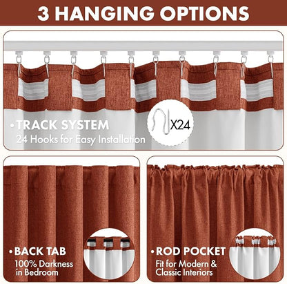 MIULEE Fall 100% Blackout Linen Curtains - Image 5