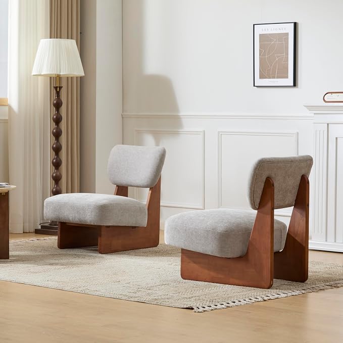 GDFStudio Upholstered Armless Accent Chairs Set of 2 Modern Side Chair - Image 5